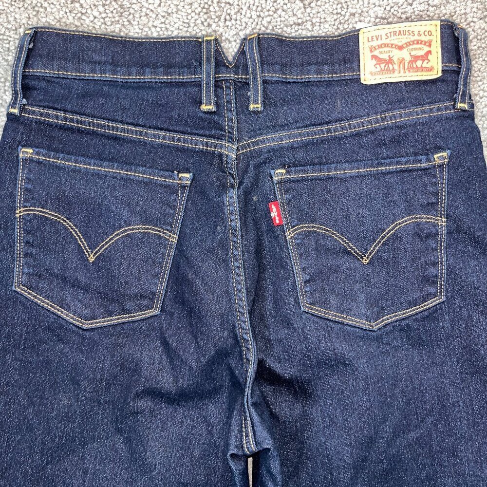 LEVI'S 318 SHAPING EXTRA WIDE LEG DARK WASH STRETCH DENIM JEANS - NWOT - W29 L31 - Picture 5 of 14